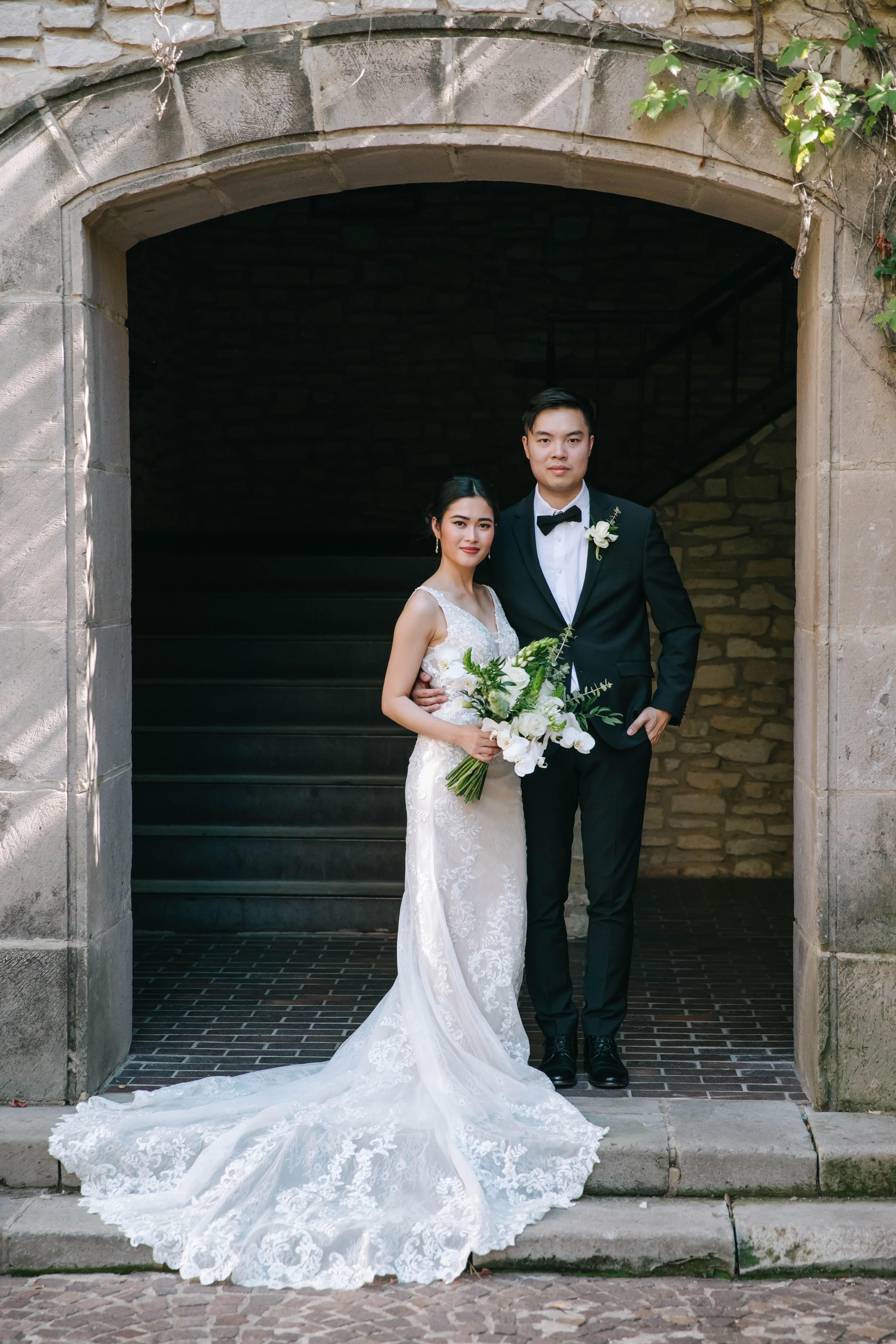 Ali working on a floral arrangement